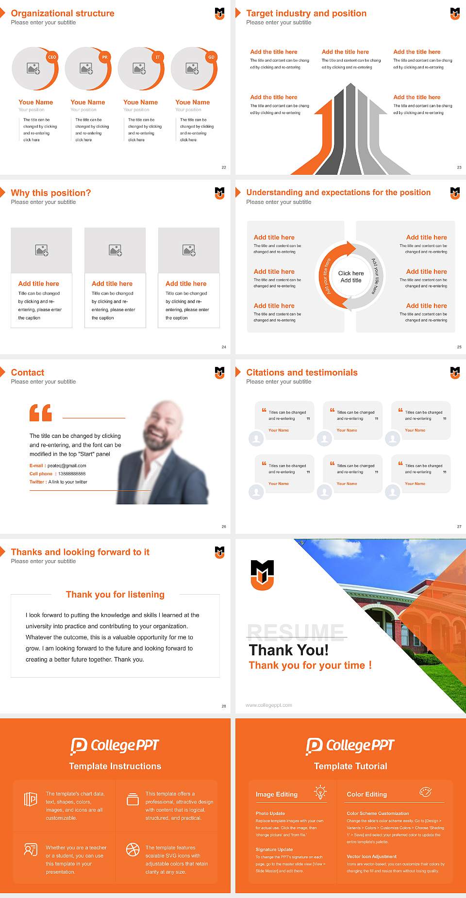 Milligan University Resume PPT Template4:3 ratio PPT effect preview image4