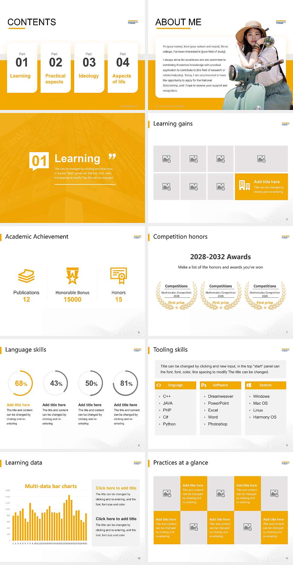 New York Institute of Technology National Scholarship Defense PPT Template4:3 ratio PPT effect preview image2