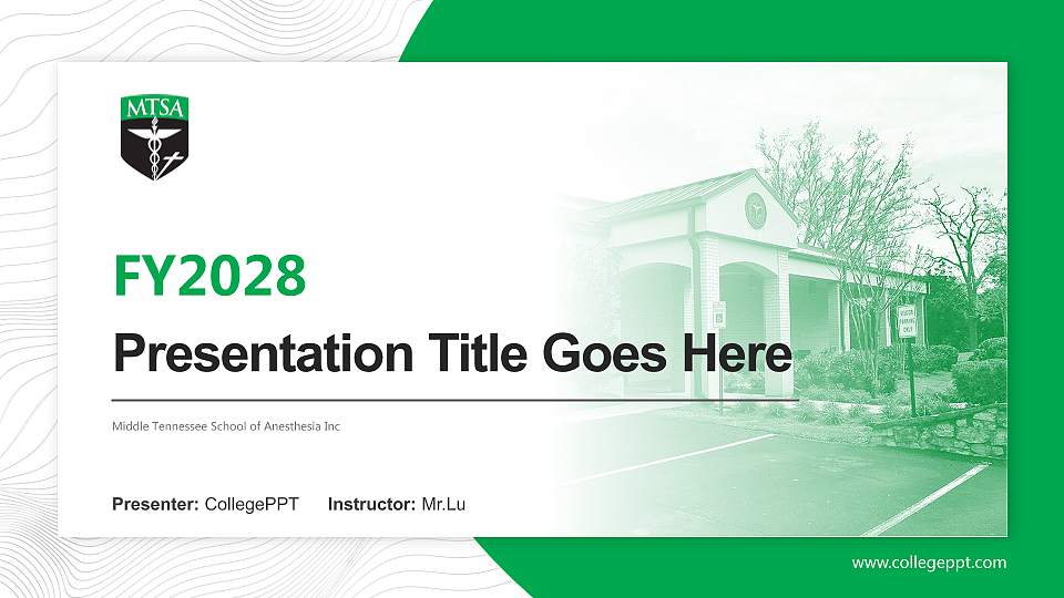 Middle Tennessee School of Anesthesia Inc Academic Presentation/Research Findings Report PPT Template16:9 ratio PPT effect preview image