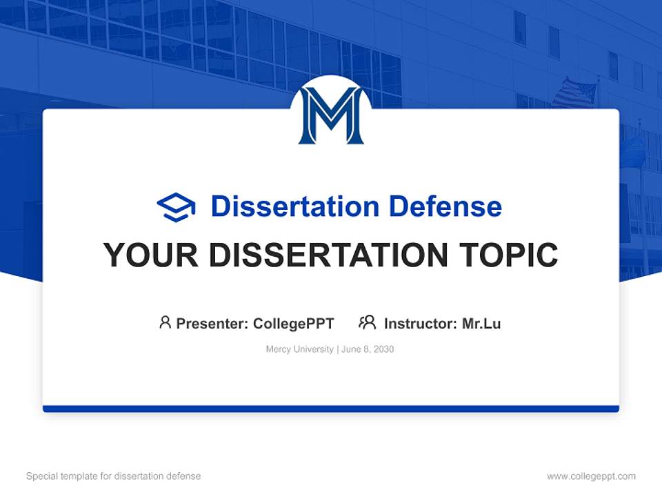 Mercy University Graduation Thesis Defense PPT Template4:3 ratio PPT effect preview image7