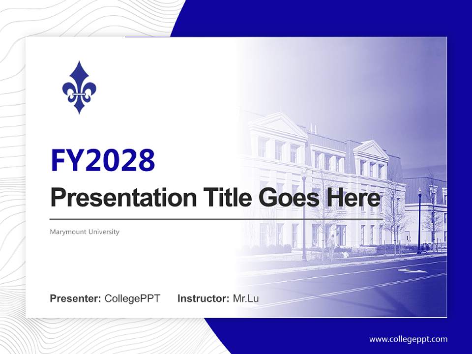 Marymount University Academic Presentation/Research Findings Report PPT Template4:3 ratio PPT effect preview image5