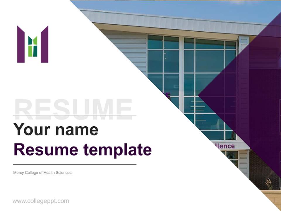 Mercy College of Health Sciences Resume PPT Template4:3 ratio PPT effect preview image5