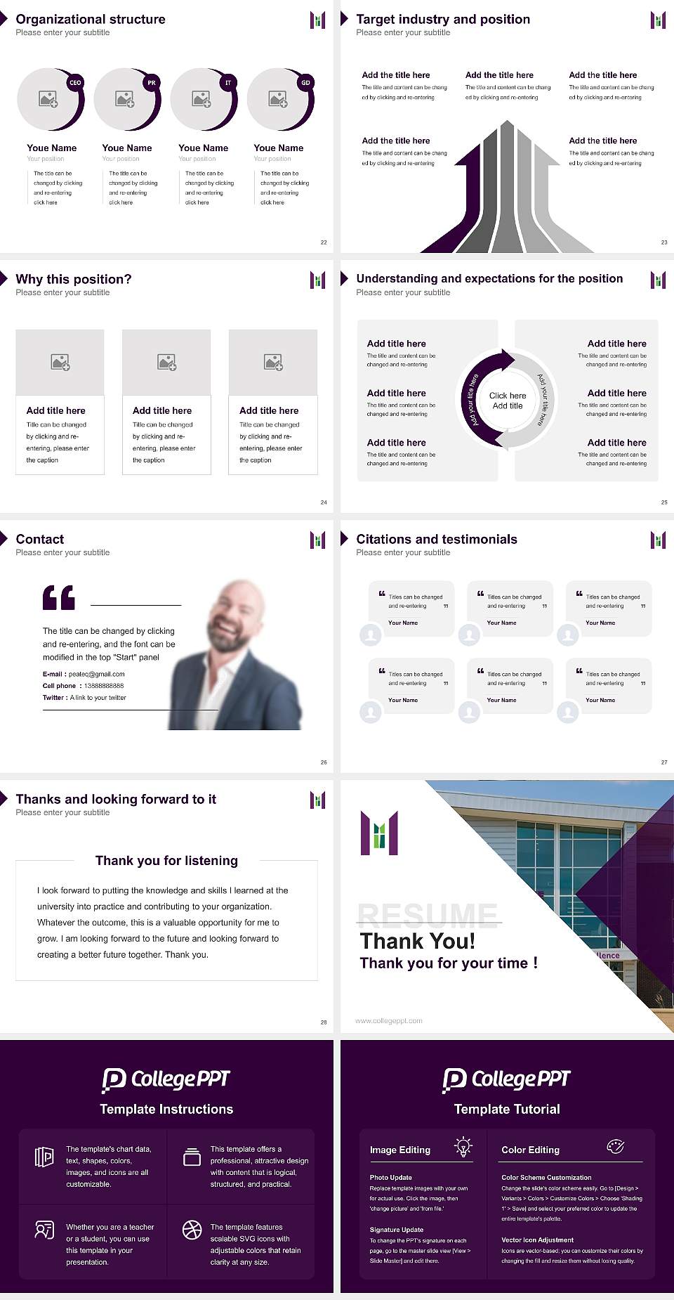 Mercy College of Health Sciences Resume PPT Template4:3 ratio PPT effect preview image4