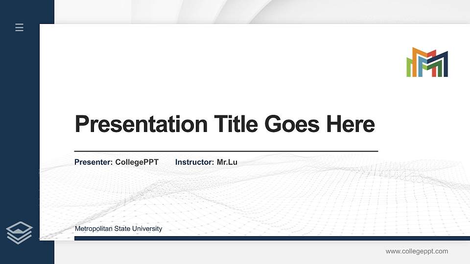 Metropolitan State University Thesis Proposal/Graduation Defense PPT Template16:9 ratio PPT effect preview image