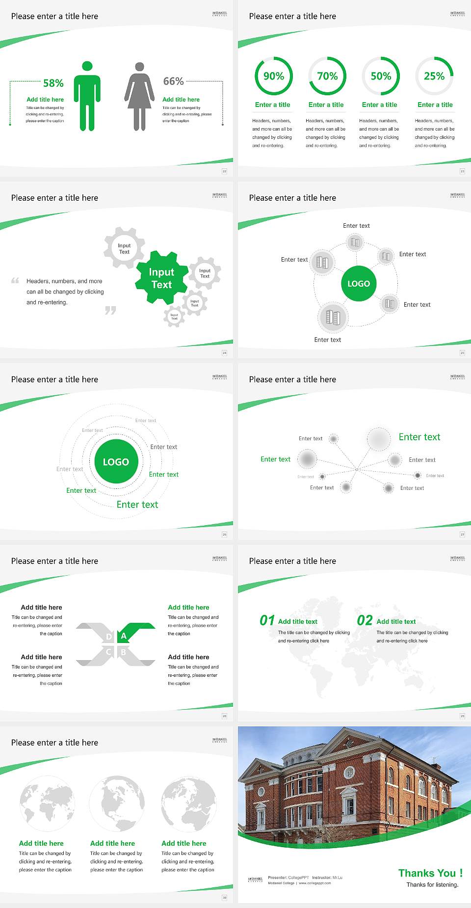 Mcdaniel College Course/Courseware Creation PPT Template4:3 ratio PPT effect preview image4