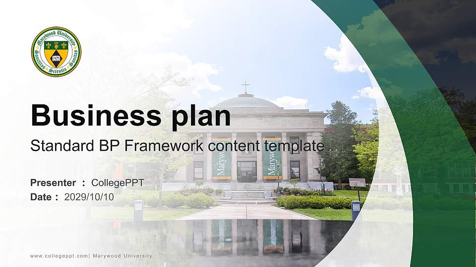 Marywood University Competition/Entrepreneurship Contest PPT Template16:9 ratio PPT effect preview image