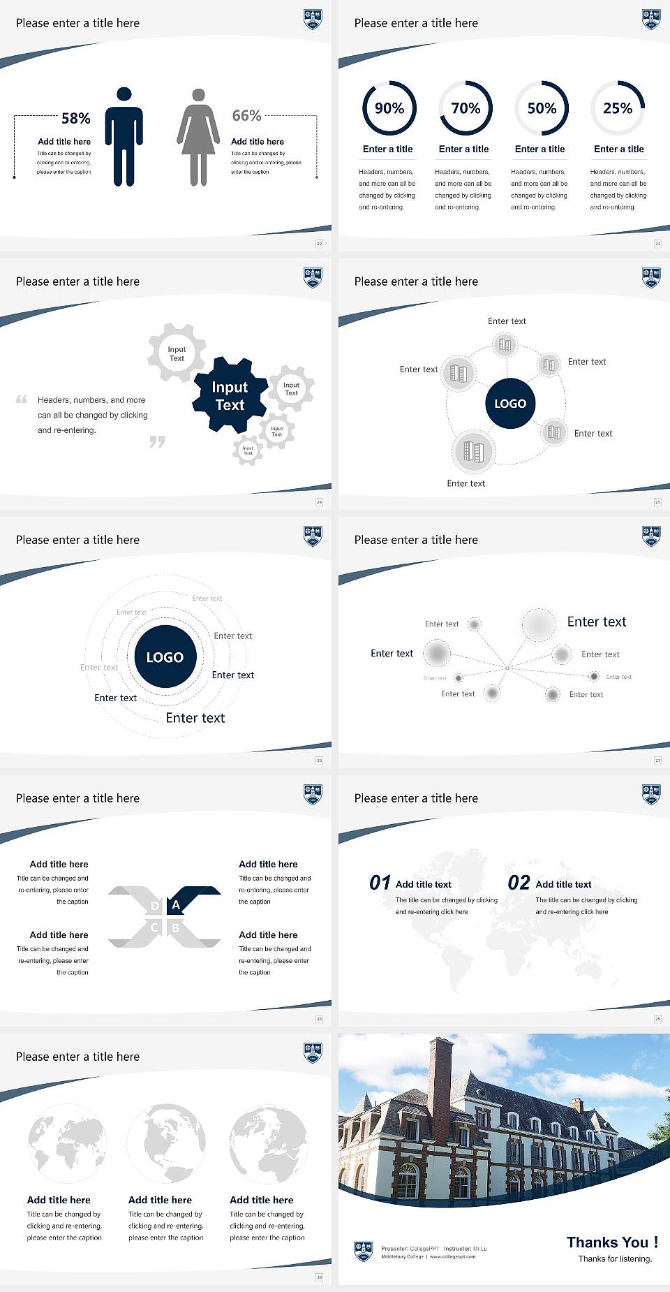 Middlebury College Course/Courseware Creation PPT Template4:3 ratio PPT effect preview image4