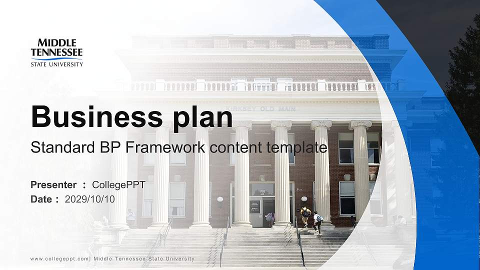 Middle Tennessee State University Competition/Entrepreneurship Contest PPT Template16:9 ratio PPT effect preview image