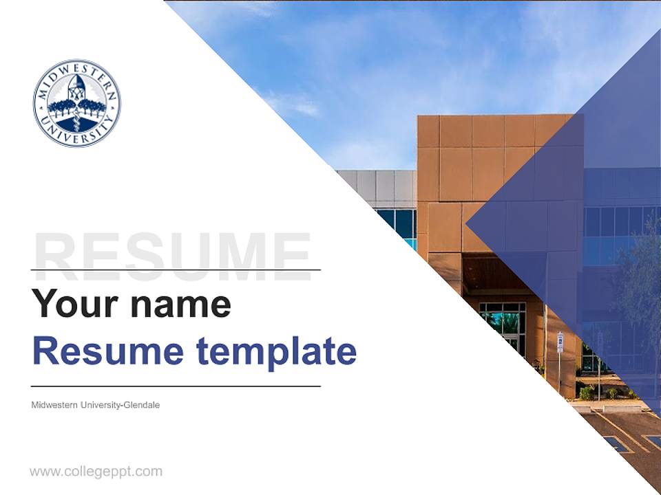 Midwestern University-Glendale Resume PPT Template4:3 ratio PPT effect preview image5