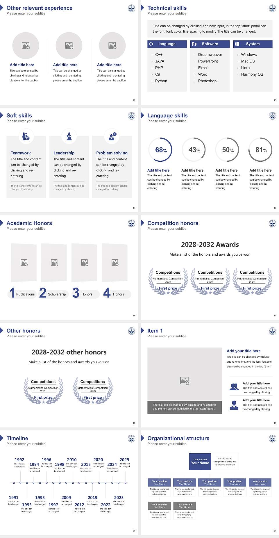 Midwestern University-Glendale Resume PPT Template4:3 ratio PPT effect preview image3