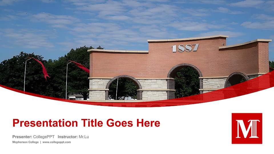 Mcpherson College Course/Courseware Creation PPT Template16:9 ratio PPT effect preview image