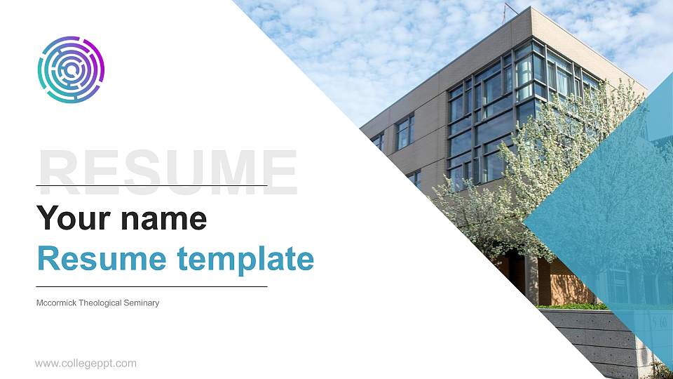 Mccormick Theological Seminary Resume PPT Template16:9 ratio PPT effect preview image