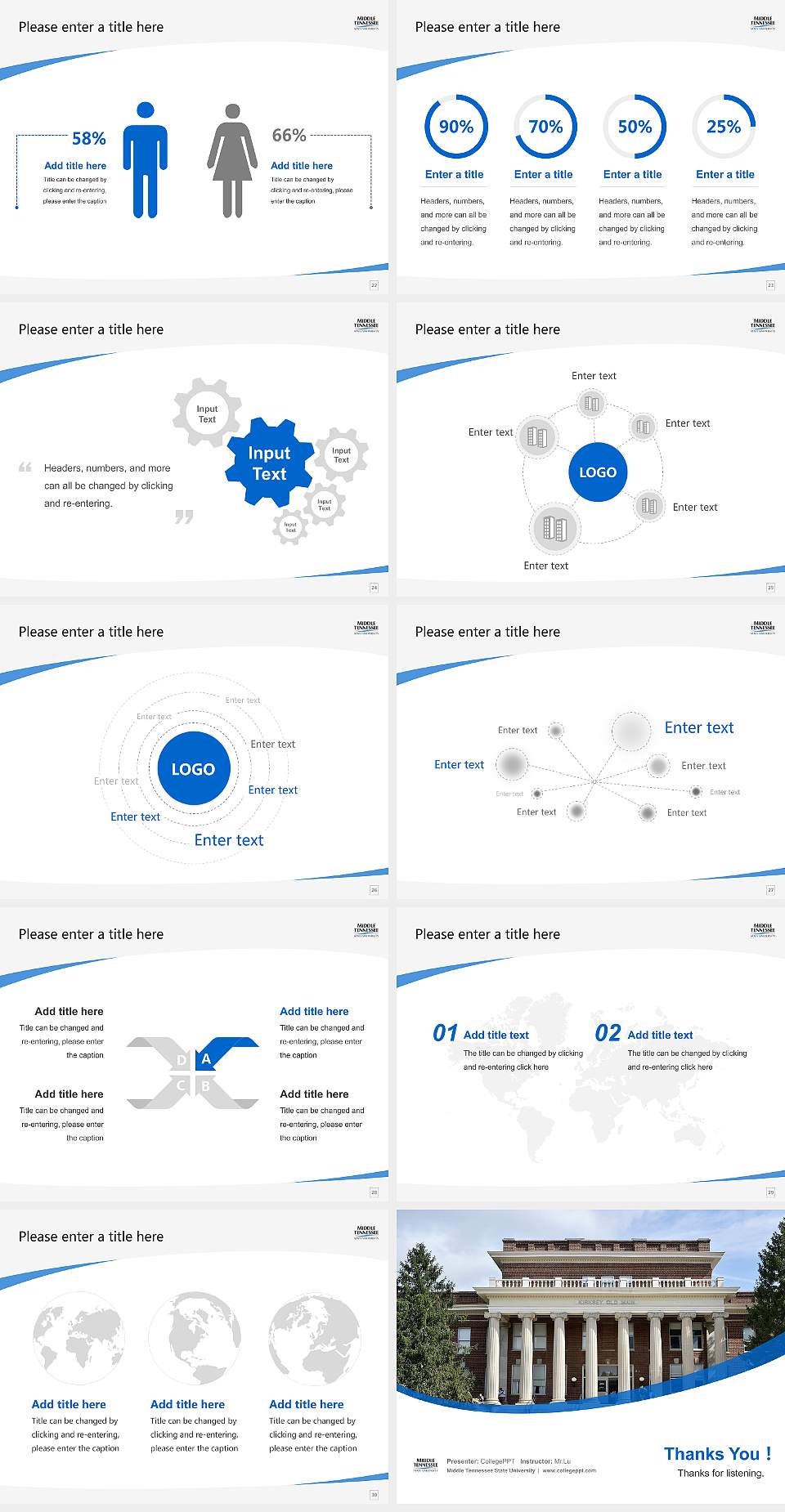 Middle Tennessee State University Course/Courseware Creation PPT Template4:3 ratio PPT effect preview image4