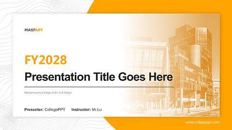 Massachusetts College of Art and Design Academic Presentation/Research Findings Report PPT Template