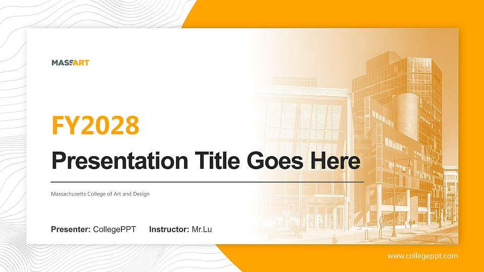 Massachusetts College of Art and Design Academic Presentation/Research Findings Report PPT Template16:9 ratio PPT effect preview image
