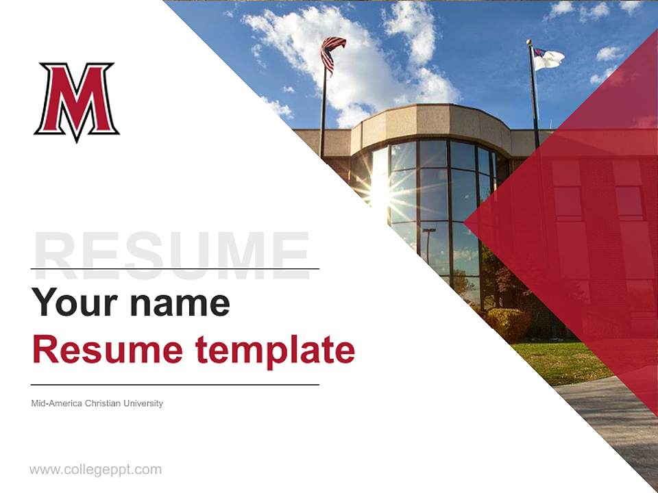 Mid-America Christian University Resume PPT Template4:3 ratio PPT effect preview image5