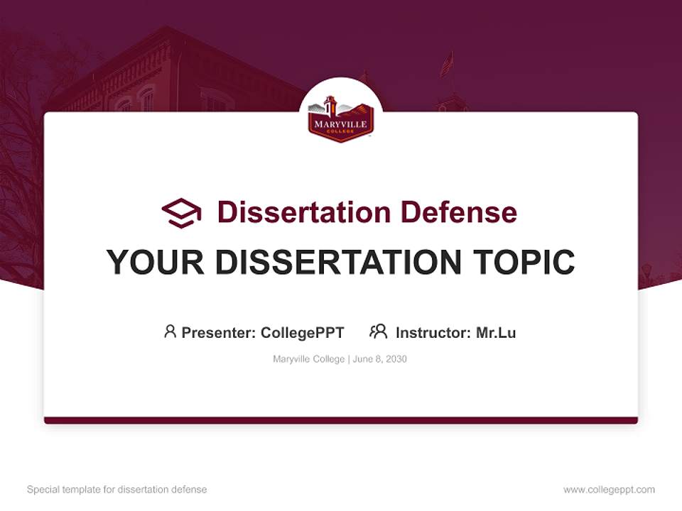 Maryville College Graduation Thesis Defense PPT Template4:3 ratio PPT effect preview image7