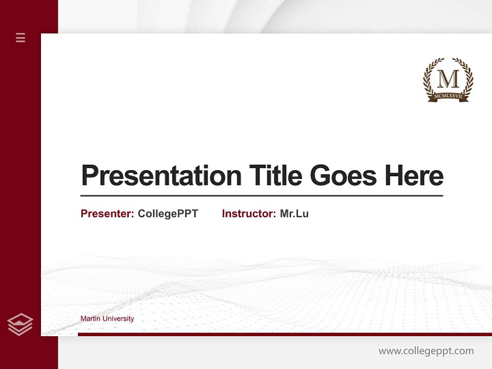 Martin University Thesis Proposal/Graduation Defense PPT Template4:3 ratio PPT effect preview image5