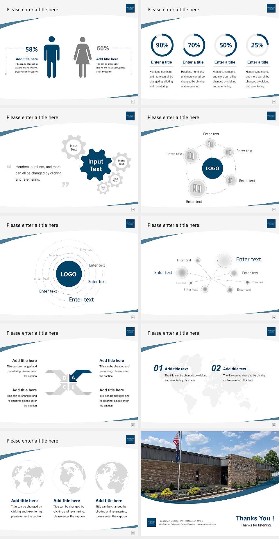 Mid-America College of Funeral Service Course/Courseware Creation PPT Template4:3 ratio PPT effect preview image4