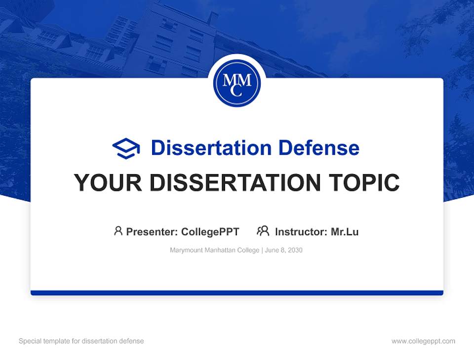 Marymount Manhattan College Graduation Thesis Defense PPT Template4:3 ratio PPT effect preview image7