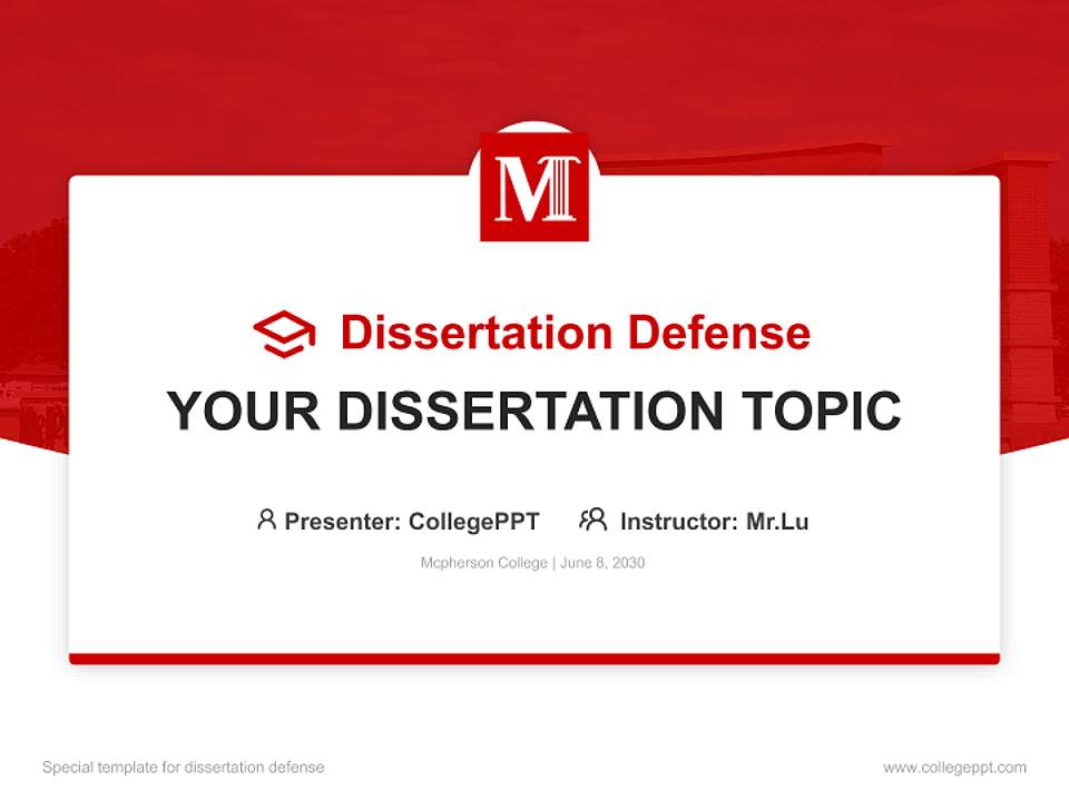 Mcpherson College Graduation Thesis Defense PPT Template4:3 ratio PPT effect preview image7