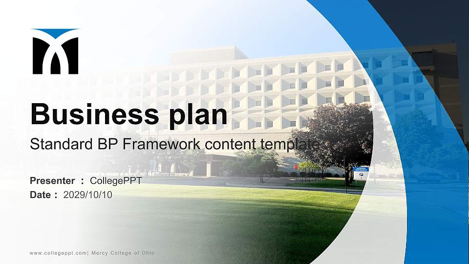 Mercy College of Ohio Competition/Entrepreneurship Contest PPT Template16:9 ratio PPT effect preview image