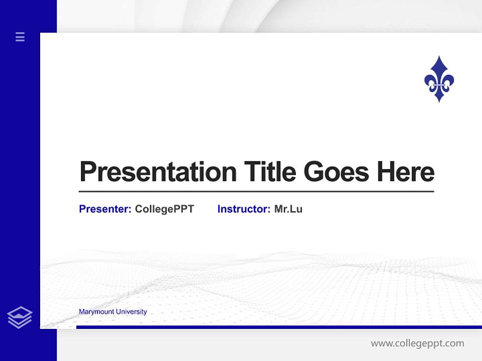 Marymount University Thesis Proposal/Graduation Defense PPT Template4:3 ratio PPT effect preview image5