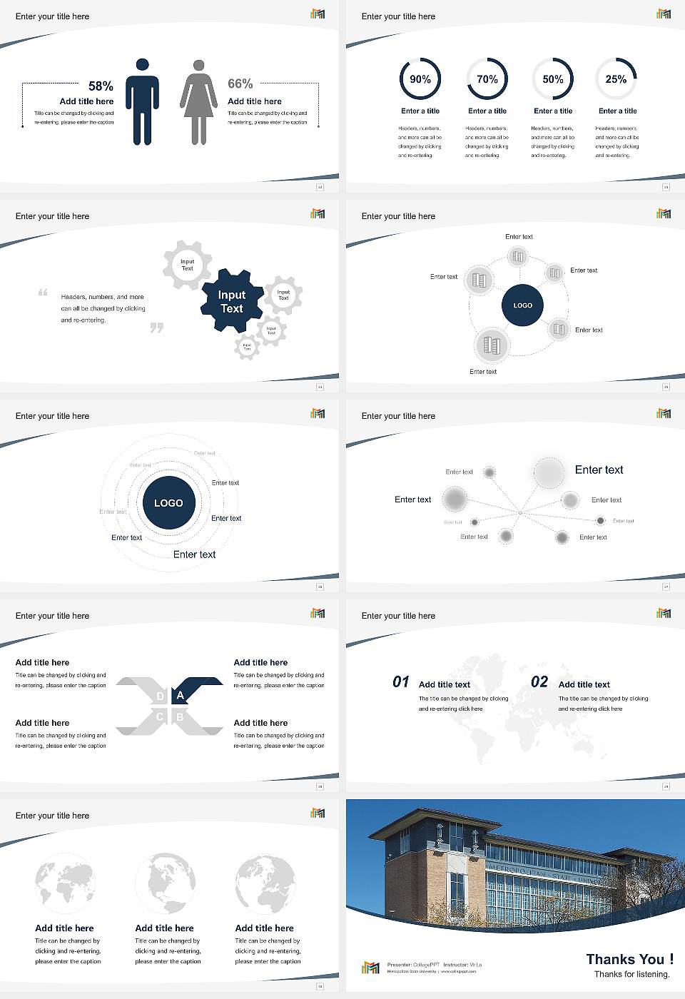 Metropolitan State University Course/Courseware Creation PPT Template16:9 ratio PPT effect preview image4