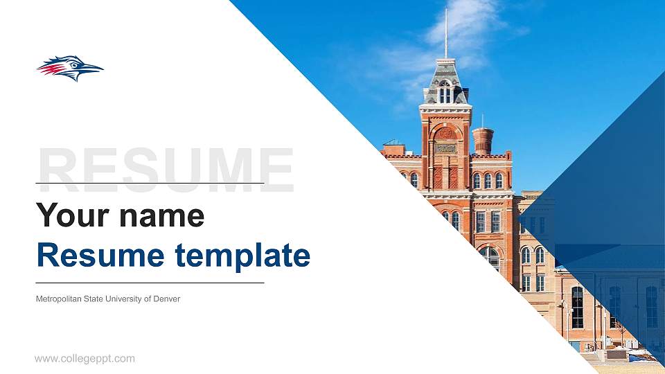Metropolitan State University of Denver Resume PPT Template16:9 ratio PPT effect preview image