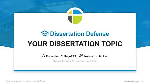 Methodist Theological School in Ohio Graduation Thesis Defense PPT Template