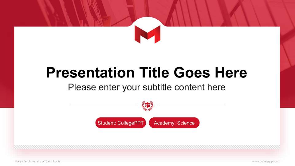 Maryville University of Saint Louis National Scholarship Defense PPT Template16:9 ratio PPT effect preview image1