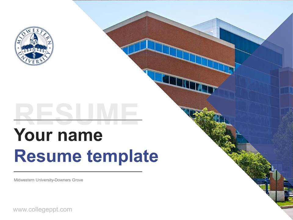 Midwestern University-Downers Grove Resume PPT Template4:3 ratio PPT effect preview image5