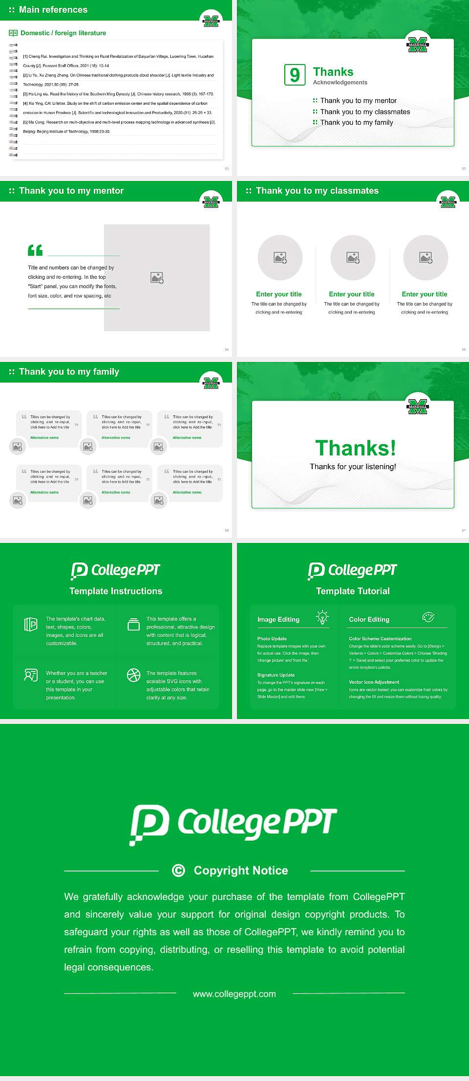 Marshall University Graduation Thesis Defense PPT Template4:3 ratio PPT effect preview image7