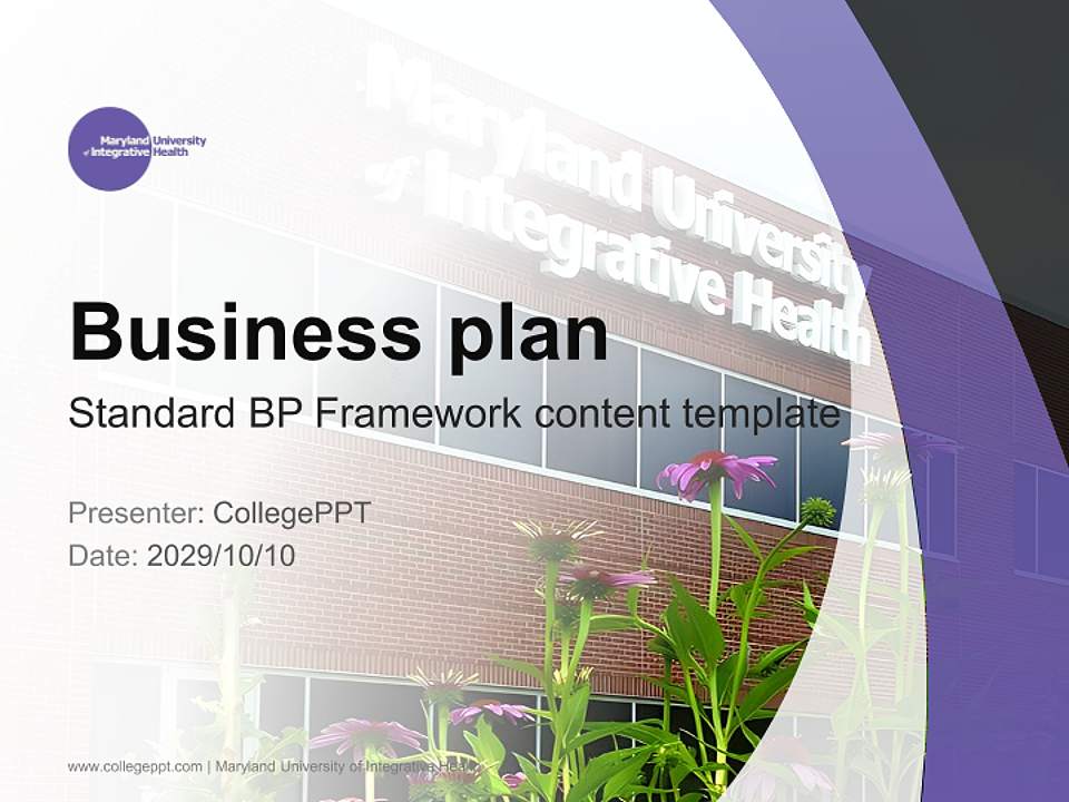 Maryland University of Integrative Health Competition/Entrepreneurship Contest PPT Template4:3 ratio PPT effect preview image9