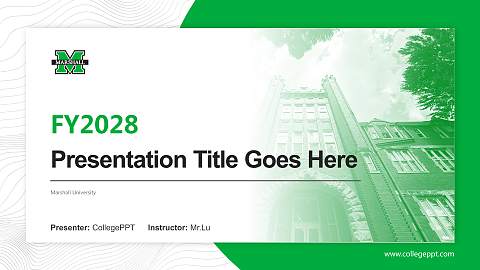 Marshall University Academic Presentation/Research Findings Report PPT Template
