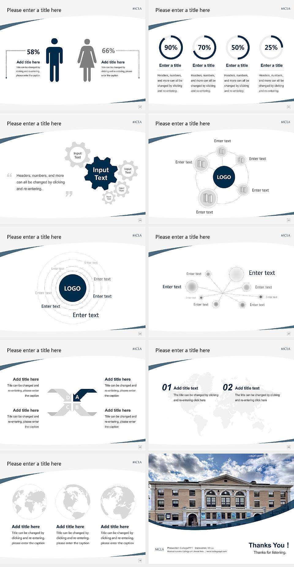 Massachusetts College of Liberal Arts Course/Courseware Creation PPT Template4:3 ratio PPT effect preview image4