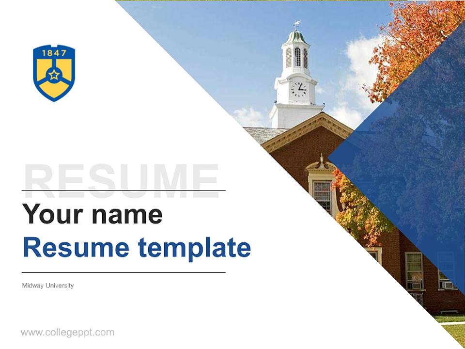 Midway University Resume PPT Template4:3 ratio PPT effect preview image5