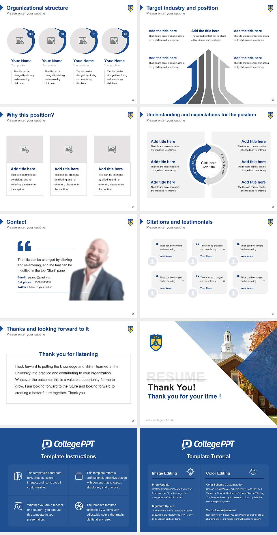 Midway University Resume PPT Template4:3 ratio PPT effect preview image4