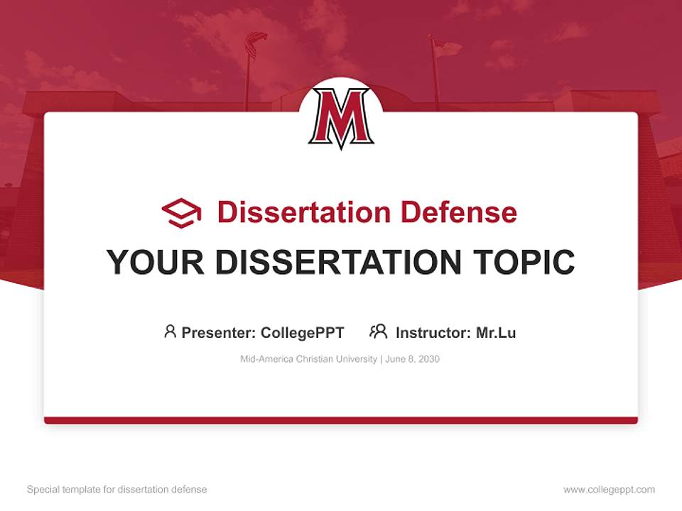 Mid-America Christian University Graduation Thesis Defense PPT Template4:3 ratio PPT effect preview image7