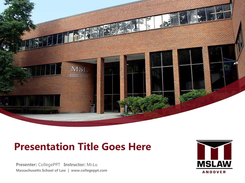 Massachusetts School of Law Course/Courseware Creation PPT Template4:3 ratio PPT effect preview image5