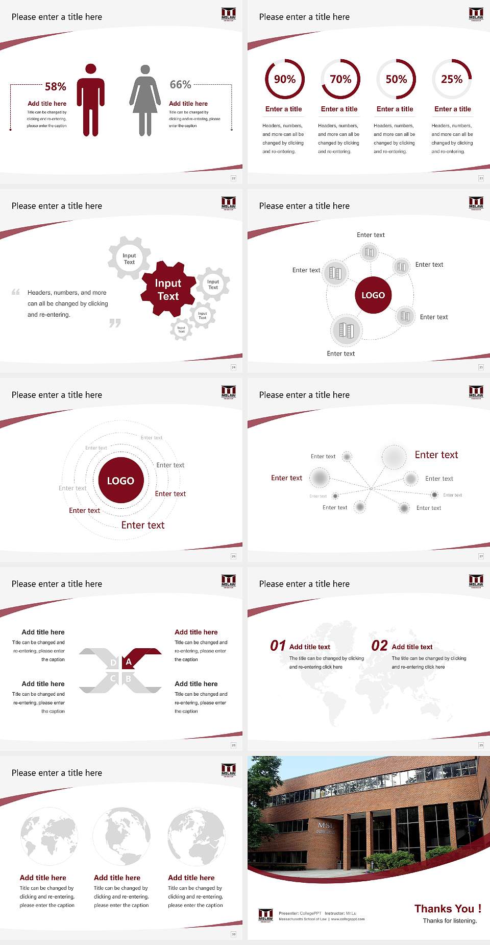 Massachusetts School of Law Course/Courseware Creation PPT Template4:3 ratio PPT effect preview image4