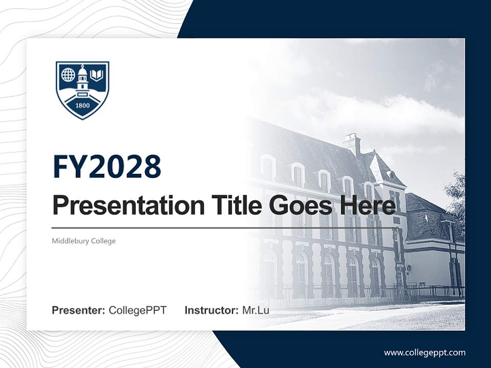 Middlebury College Academic Presentation/Research Findings Report PPT Template4:3 ratio PPT effect preview image5
