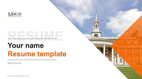 Mercer University Resume PPT Template