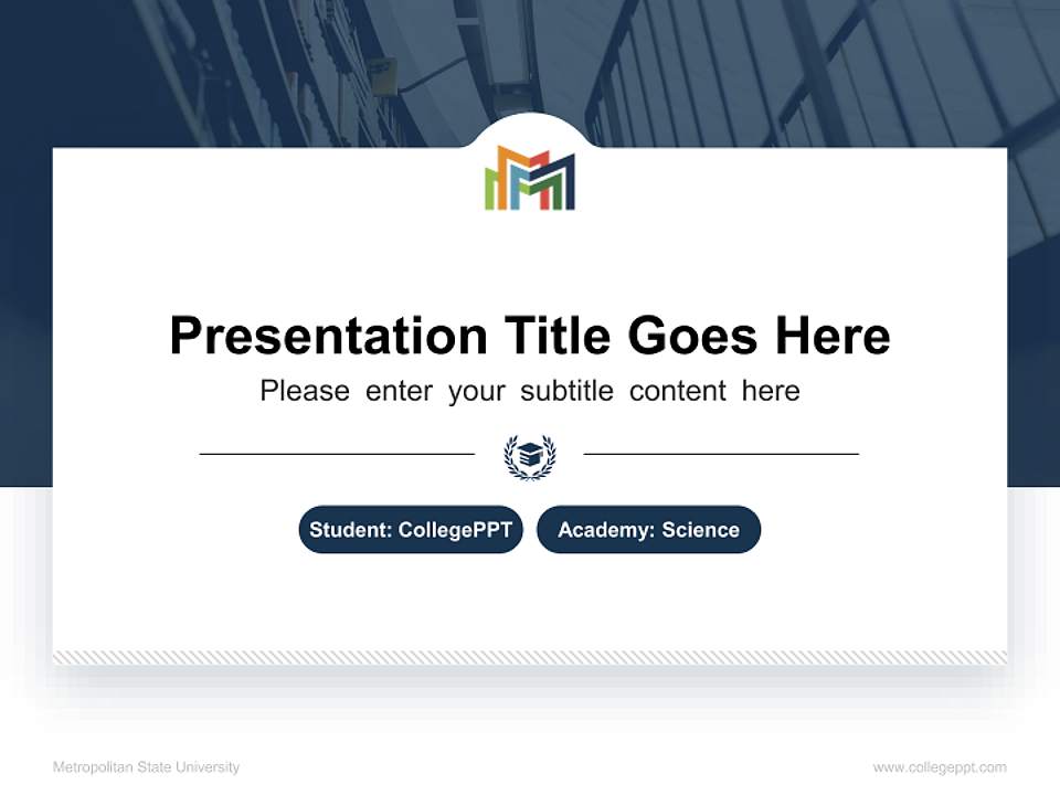 Metropolitan State University National Scholarship Defense PPT Template4:3 ratio PPT effect preview image4