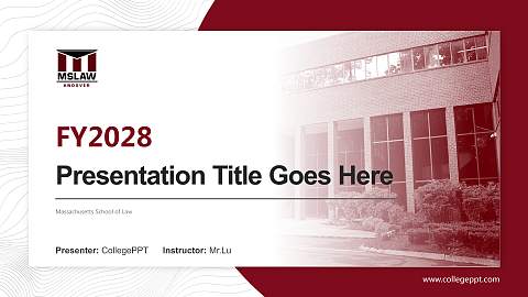 Massachusetts School of Law Academic Presentation/Research Findings Report PPT Template