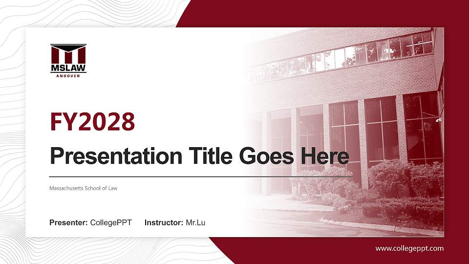 Massachusetts School of Law Academic Presentation/Research Findings Report PPT Template16:9 ratio PPT effect preview image