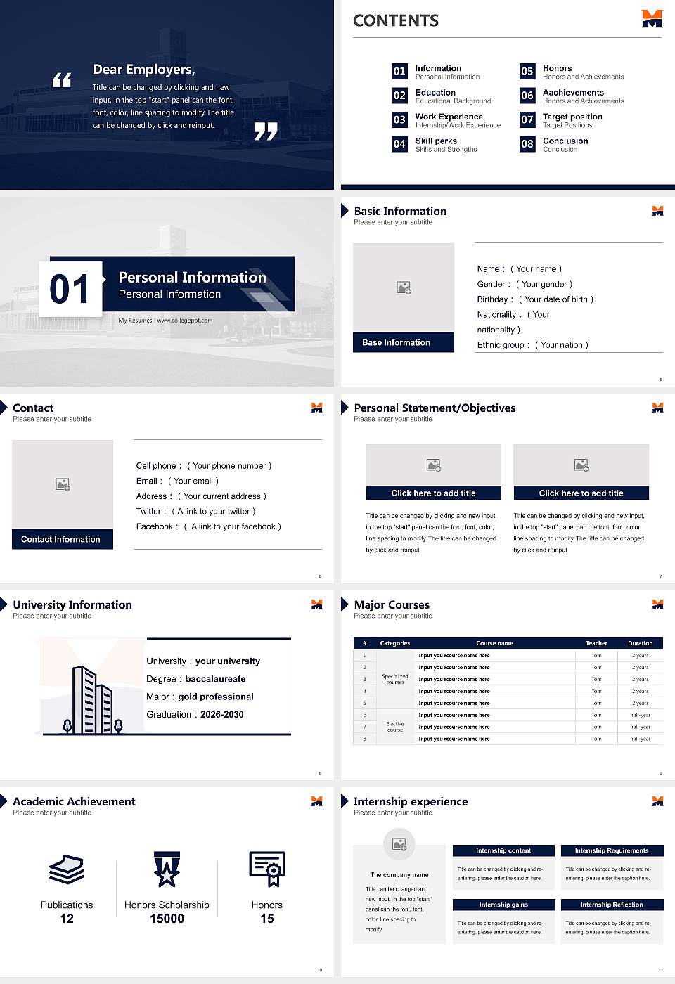 Midland University Resume PPT Template16:9 ratio PPT effect preview image2