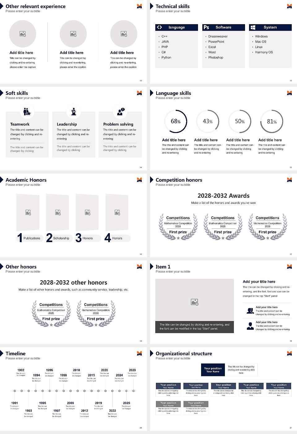 Midland University Resume PPT Template16:9 ratio PPT effect preview image3