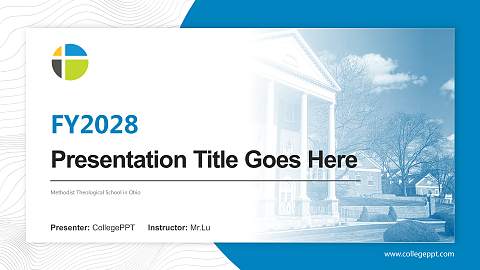 Methodist Theological School in Ohio Academic Presentation/Research Findings Report PPT Template