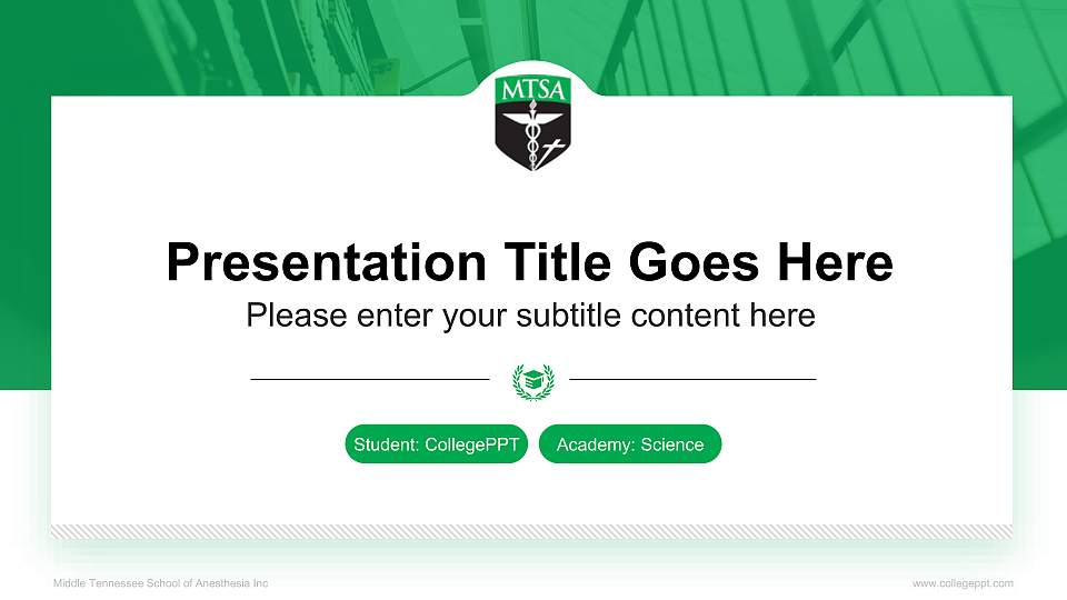Middle Tennessee School of Anesthesia Inc National Scholarship Defense PPT Template16:9 ratio PPT effect preview image